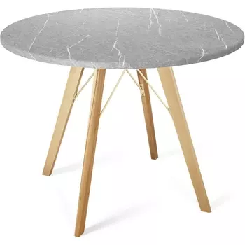 Стол Sheffilton SHT-TU9/TT 90 МДФ прозрачный лак/серый мрамор