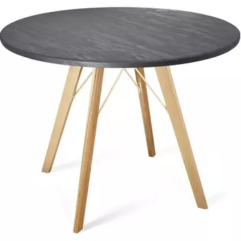 Стол Sheffilton SHT-TU9/TT 90 МДФ прозрачный лак/каменный уголь