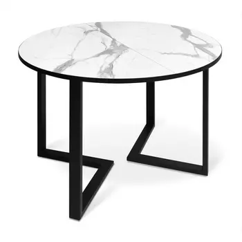 Стол SHT-T41/100-140 статуарио венато/черный от фабрики Sheffilton