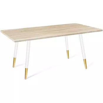 Стол SHT-TU14/120/80 МДФ белый муар/золото/дуб сонома светлый Sheffilton SHT-TU14 1396635308