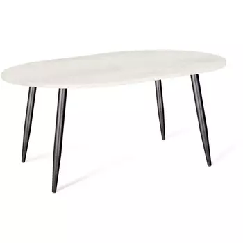 Стол SHT-TU14/120-80 МДФ овальный черный муар/бетон крем Sheffilton SHT-TU14 8098134301