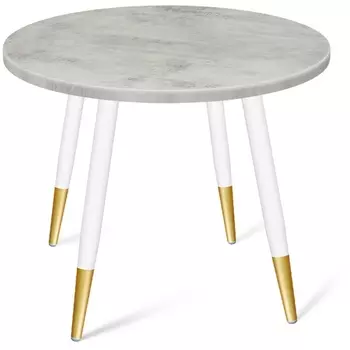 Стол SHT-TU14/80 МДФ белый муар/золото/бетон светлый от фабрики Sheffilton