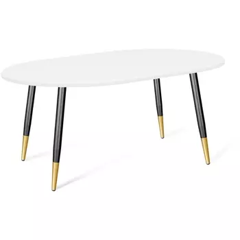Стол SHT-TU14/МДФ 120/80 овальный белый шагрень/чёрный муар/золото Sheffilton SHT-TU14 3232836001