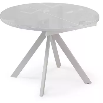 Стол стеклянный Woodville Ален 100(140)х100х74 ультра белое стекло / белый 516557