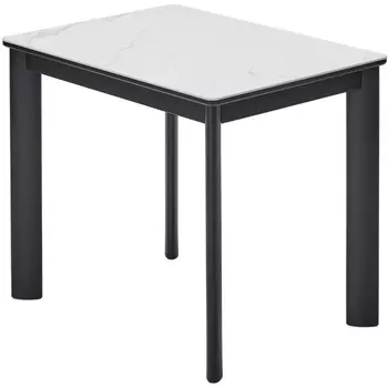 Стол ТЕТ-А-ТЕТ 120 Белый мрамор, керамика / Черный каркас М-City M-City