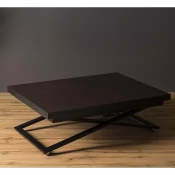 Стол трансформер Левмар Compact D23/S53 (венге/черные опоры) Levmar