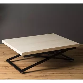 Стол трансформер Левмар Compact D68/S53 (дуб шамони светлый/чёрные опоры) от фабрики Levmar