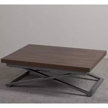 Стол-трансформер Левмар Compact D69/S59 дуб шамони темный/ опоры серебро от фабрики Levmar