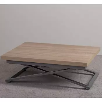 Стол-трансформер Левмар Compact D89/S59 сонома/ опоры серебро Levmar