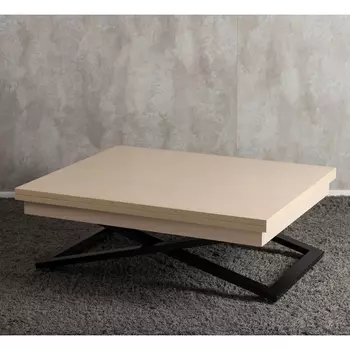 Стол-трансформер Левмар Cross D31/S53 Выбеленный дуб/черный Levmar