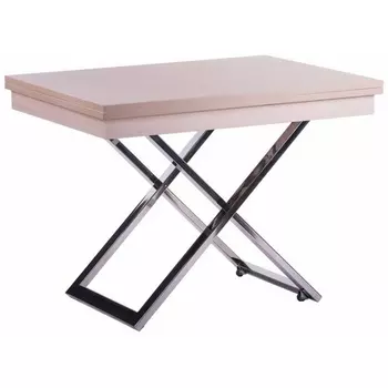 Стол-трансформер Левмар Cross D31/S79 выбеленный дуб/ опоры нерж.сталь Levmar