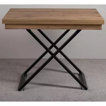 Стол трансформер Левмар Cross D38/S53 (дуб вотан/черный) Levmar