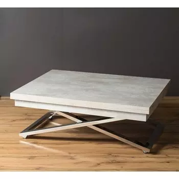 Стол-трансформер Левмар Cross D51/S79 Бетон/нержавеющая сталь Levmar