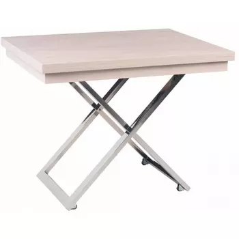 Стол-трансформер Левмар Cross D68/S79 дуб шамони светлый/ опоры нерж.ст. Levmar