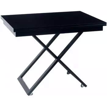 Стол-трансформер Левмар Cross G27/S53 черный глянец/ опоры черные Levmar