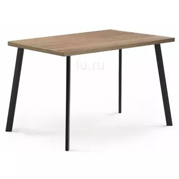 Стол Woodville Тринити Лофт 120 32 мм черный матовый / дуб галифакс табако 451670