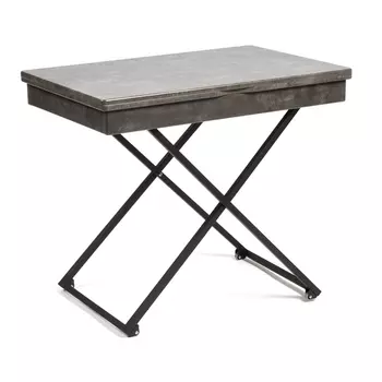 Стол универсальный трансформируемый MERIDIAN Серый бетон, основание черное (МДФ/металл) (Tetchair)
