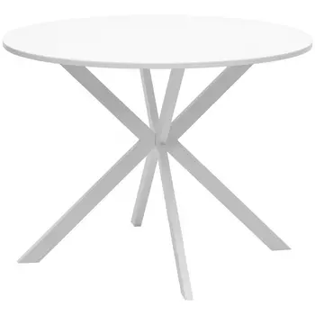 Стол ВЕГА D100 Белый, стекло/ белый каркас М-City M-City