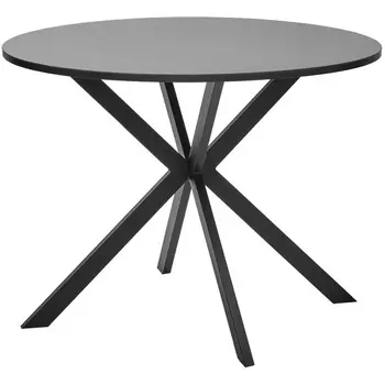 Стол ВЕГА D100 Черный, стекло/ черный каркас М-City M-City