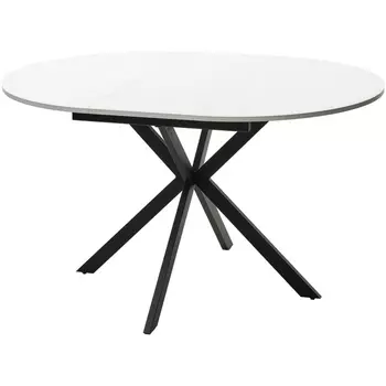 Стол ВЕГА D110 раскладной Белый, стекло/ черный каркас М-City M-City