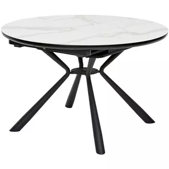 Стол VOLAND BIANCO TL-45 испанская керамика/ BLACK "белый мрамор" М-City M-City