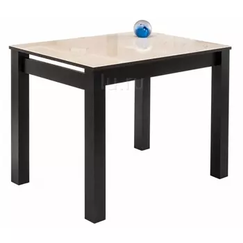 Стеклянный стол Woodville Раймунд бежевый / венге 462103