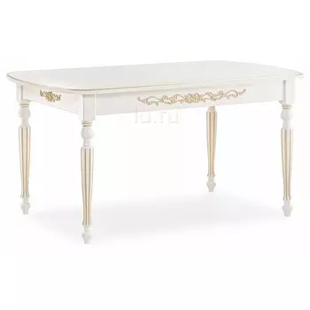 Стол Woodville Бевье молочный / золото 483900