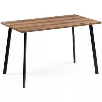 Стол Woodville Тринити Лофт 120х80 25 мм дуб делано темный / черный матовый 542659