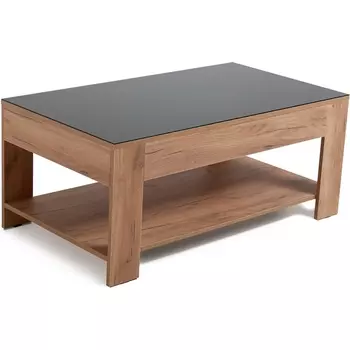 Стол журнальный BeautyStyle 26 дуб крафт золотой/стекло черное Mebelik арт.009384