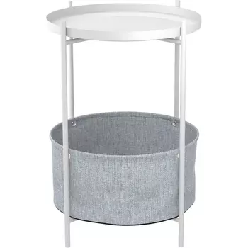 Стол журнальный Берген рогожка 82/82/белый муар Mebelik арт.008936