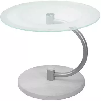 Стол журнальный Дуэт 13Н металлик/дуб дымчатый/прозр. от фабрики Mebelik