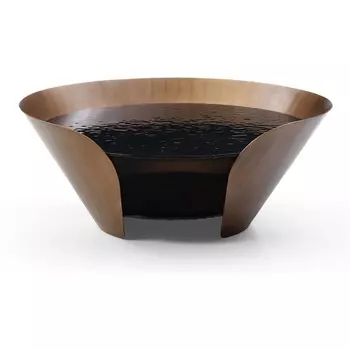 Стол журнальный ESF CT6123 (D100,3) закаленное стекло/бронзовый/Закаленое стекло,Металл