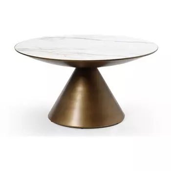 Стол журнальный ESF CT9346CI (D90) белый керамика/Керамика,Металл