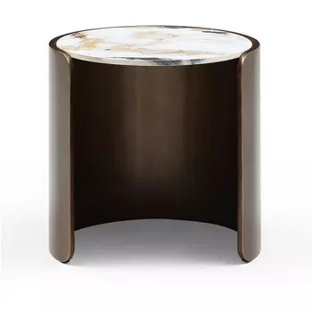 Стол журнальный ESF ET3095CL (D45) белая керамика /бронзовый/Керамика,Металл