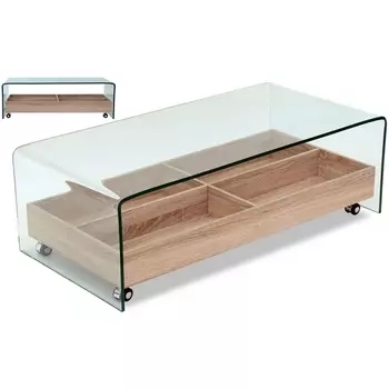 Стол журнальный ESF F-GW606 прозрачный/МДФ,Стекло