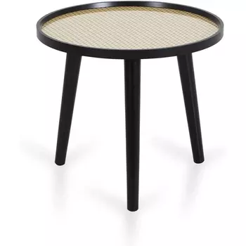 Стол журнальный Focus 500 ОГОГО (арт.632473), (МДФ,Ротанг/Бежевый,Черный) ОГОГО Обстановочка!