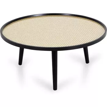 Стол журнальный Focus 800 ОГОГО (арт.632475), (МДФ,Ротанг/Бежевый,Черный) ОГОГО Обстановочка!