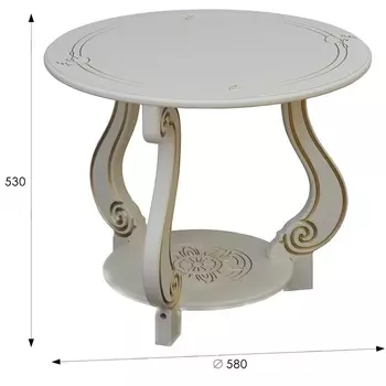 Стол журнальный Грация (М) слоновая кость/золото от фабрики Mebelik