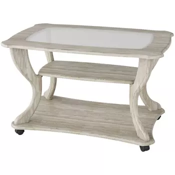 Стол журнальный Калифорния Маэстро+ стекло СЖС-02 дуб беленый от фабрики Калифорния