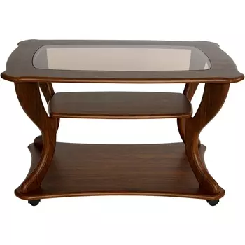 Стол журнальный Калифорния Маэстро+ стекло СЖС-02 орех от фабрики Калифорния