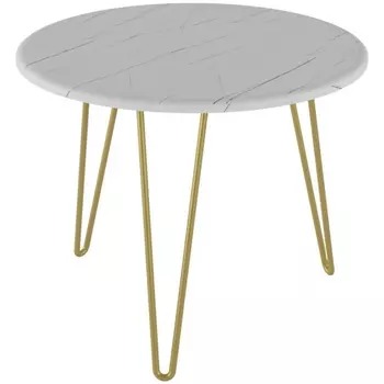 Стол журнальный Калифорния РИД Голд 430 белый мрамор от фабрики Калифорния
