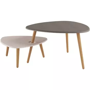 Стол журнальный Калифорния Стилгрей серый лен/бежевый лен от фабрики Калифорния