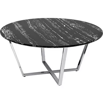 Стол журнальный круглый черный/хром d90*41см Garda Decor арт.30B-85531