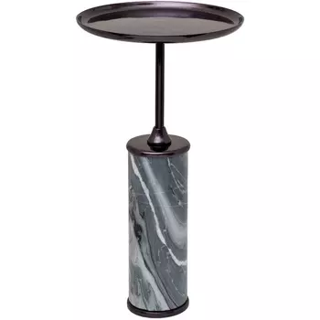 Стол журнальный мрамор/метал. цвет черный d35*h65см Garda Decor арт.69-22465
