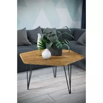 Стол журнальный Олдем дуб американский/чёрный Mebelik арт.005009