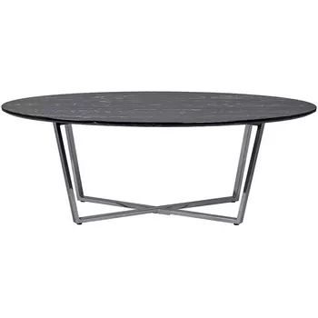 Стол журнальный овальный черный / хром 120*65*41см Garda Decor арт.30B-85511