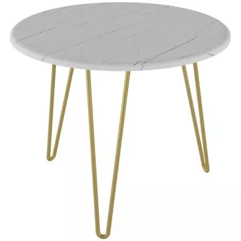 Стол журнальный Рид Голд 430 белый мрамор/золото от фабрики Mebelik