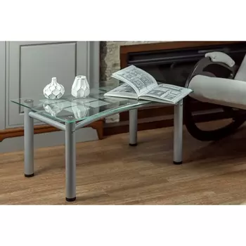 Стол журнальный Робер 3М металлик/прозрачное от фабрики Mebelik