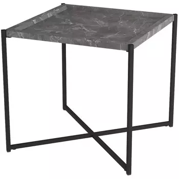 Стол журнальный Стефан серый мрамор/черный от фабрики Mebelik