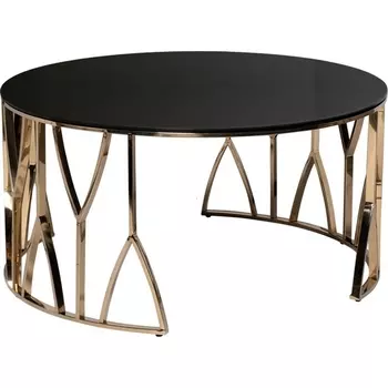 Стол журнальный стекло черн./золото d90*45см Garda Decor арт.13RXCT3104-GOLD